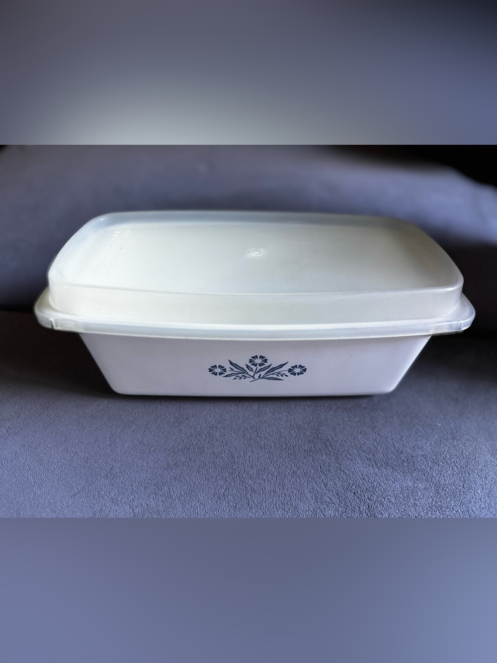 Vintage Corning Ware Blue Cornflower Covered Loaf Dish Rare